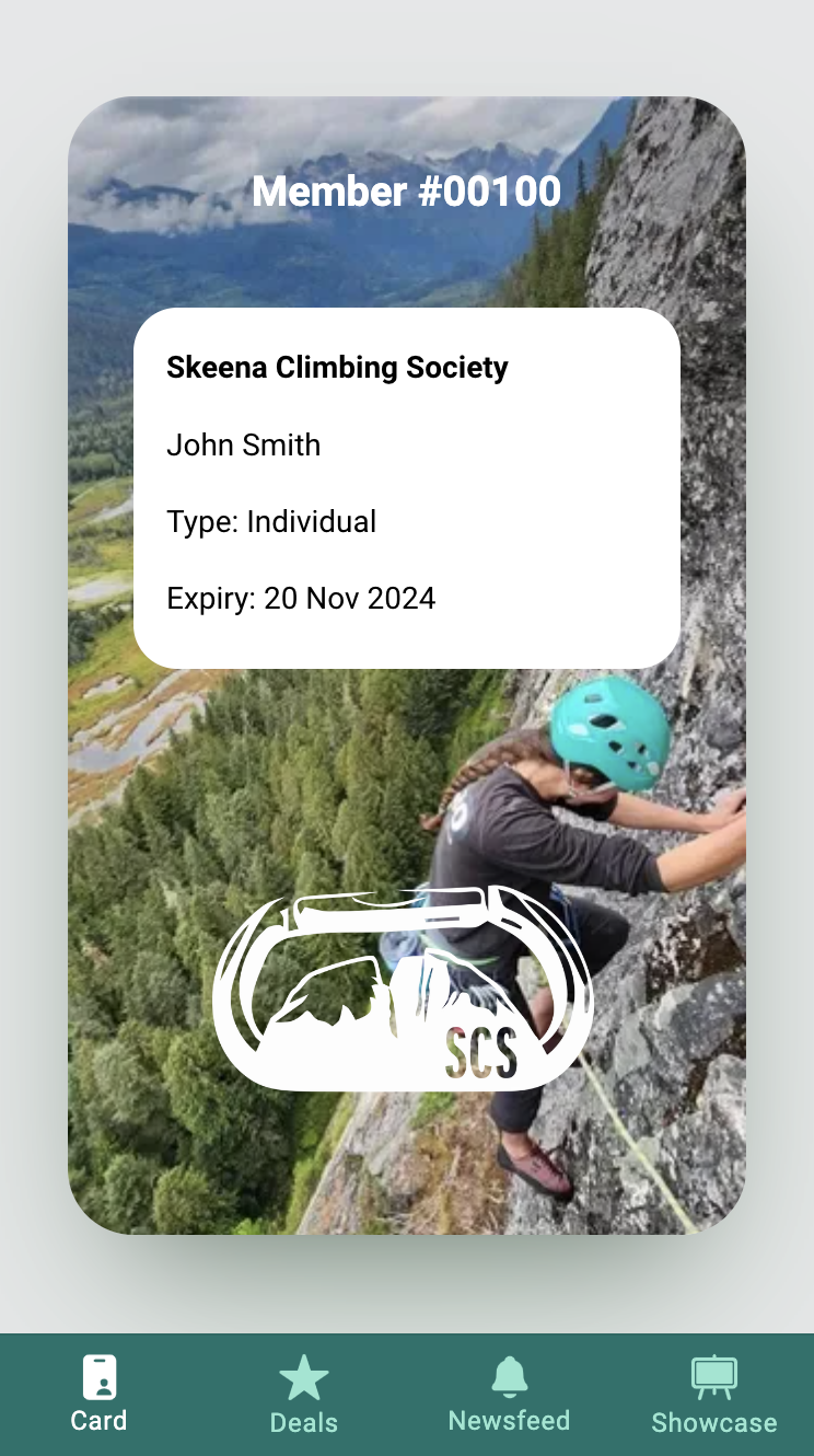 Skeena Climbing Society digital membership card — Hivepass