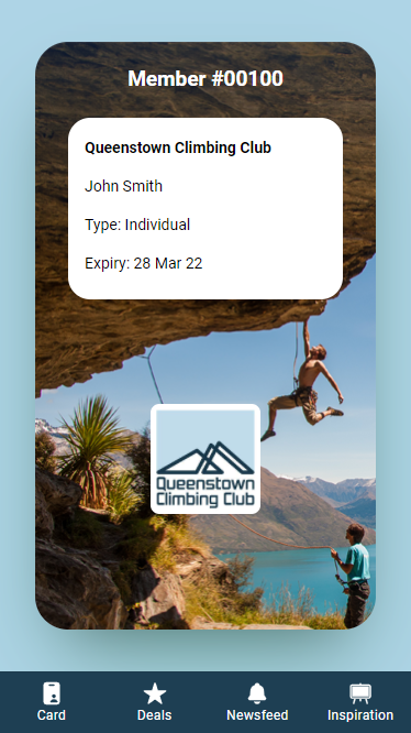 Queenstown Climbing Club digital membership card — Hivepass